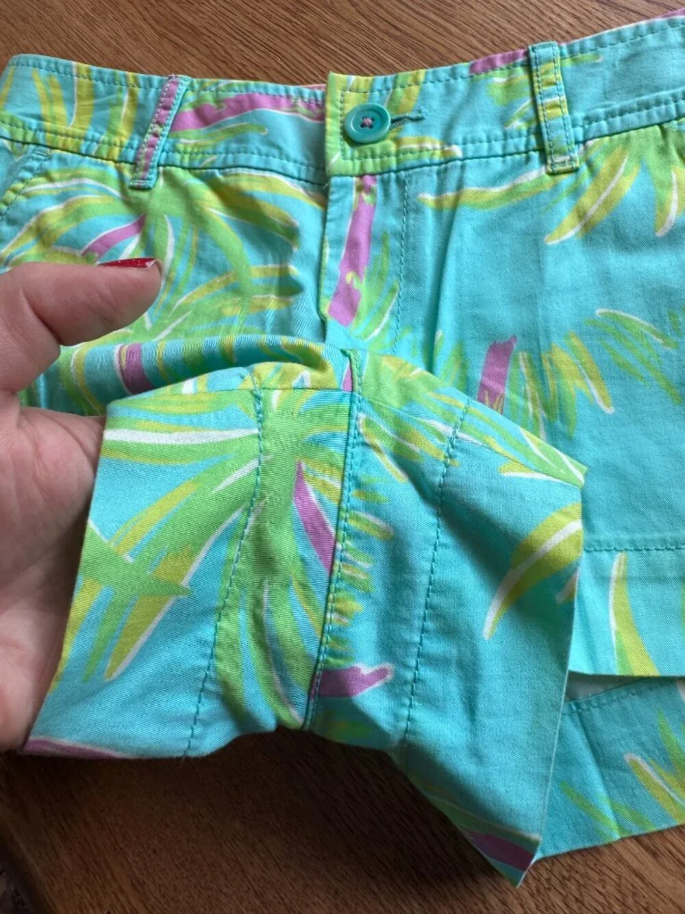 Lilly Pulitzer Walsh Shorts Palm Tree Pattern Size 2